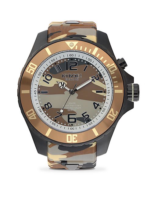 KYBOE! - Stainless Steel Desert Camouflage Silicone Strap Watch