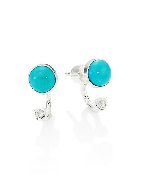 Pamela Love - Gravitation Turquoise, White Topaz & Sterling Silver Ear Jacket & Stud Earrings Set