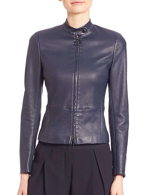 Akris punto - Leather Stand-Collar Jacket