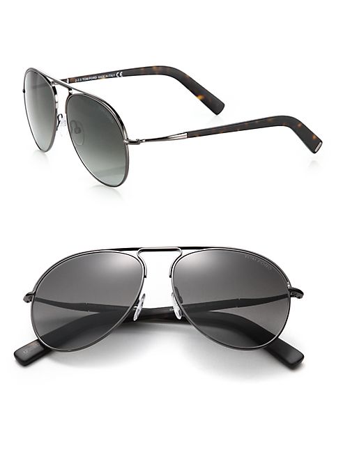 Tom Ford Eyewear - Cody 56MM Smoked Aviator Glasses