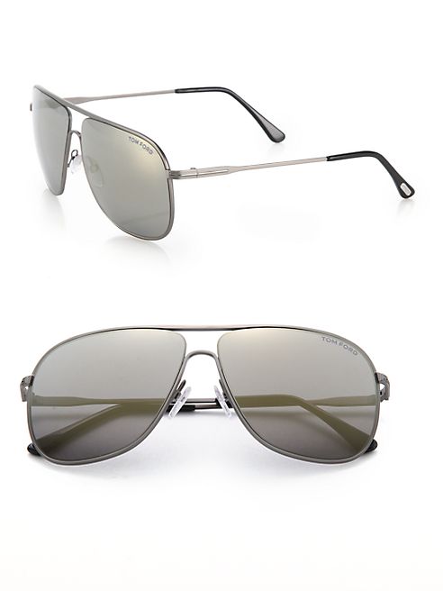 Tom Ford Eyewear - Dominic 60MM Metal Navigator Sunglasses