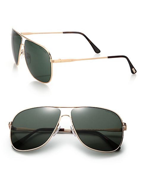 Tom Ford Eyewear - 60MM Metal Navigator Sunglasses