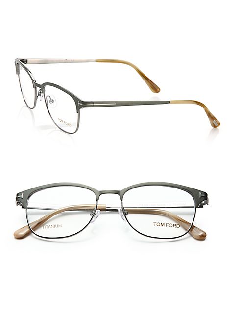 Tom Ford Eyewear - 52MM Rectangular Titanium Optical Glasses