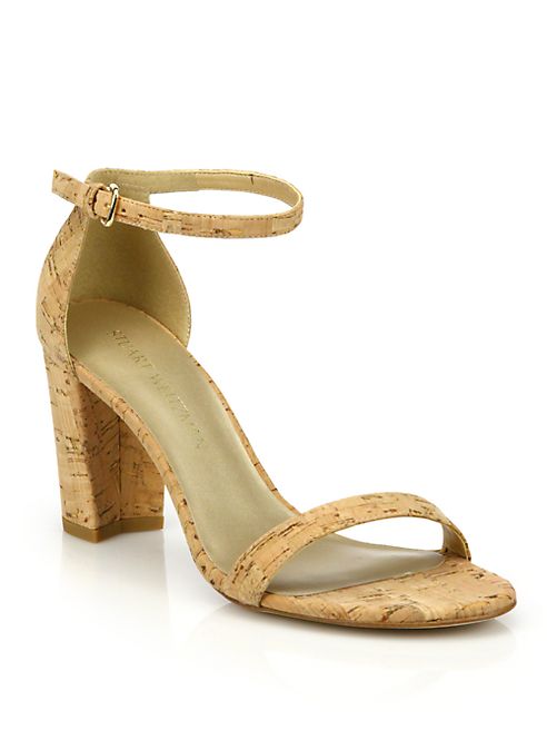 Stuart Weitzman - Nearlynude Suede Block-Heel Sandals