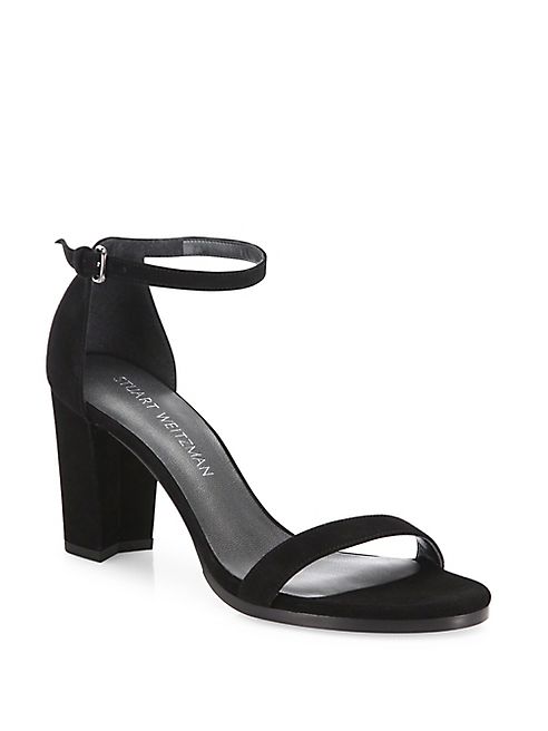 Stuart Weitzman - Nearlynude Suede Block Heel Sandals