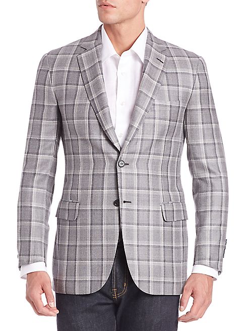 Brioni - Wool & Silk Windowpane Sportscoat