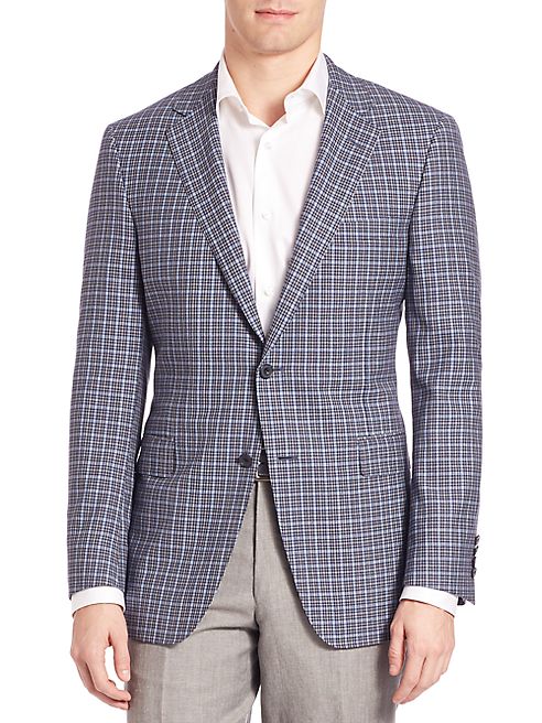 Saks Fifth Avenue Collection - Samuelsohn Classic-Fit  Plaid Wool Sportcoat