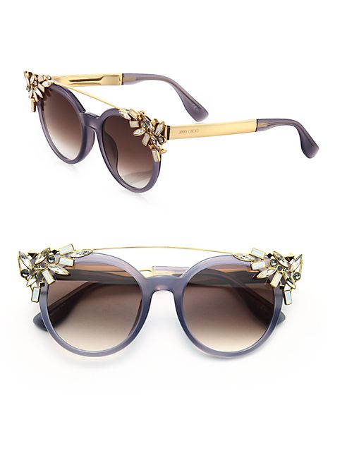 Jimmy Choo - Vivy 51MM Crystal-Embellished Cats-Eye Sunglasses