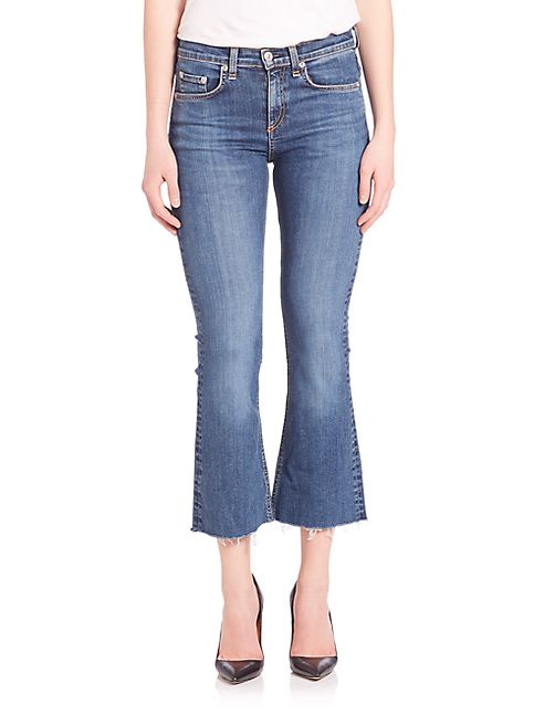 rag & bone/JEAN - Cropped Raw-Hem Flare Jeans