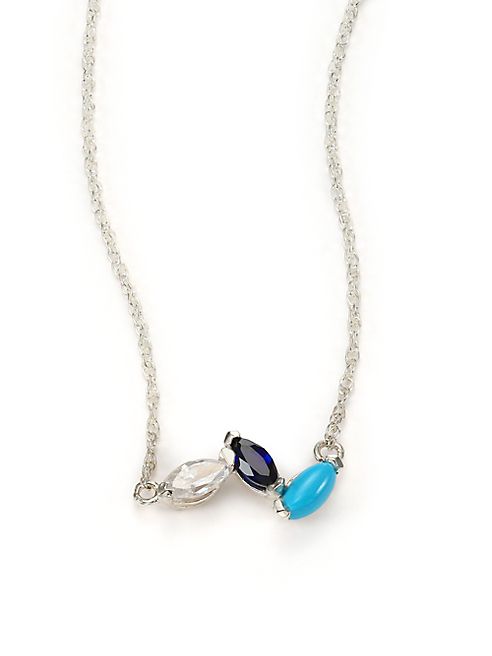 Jennifer Zeuner Jewelry - Sterling Silver Crystal Necklace