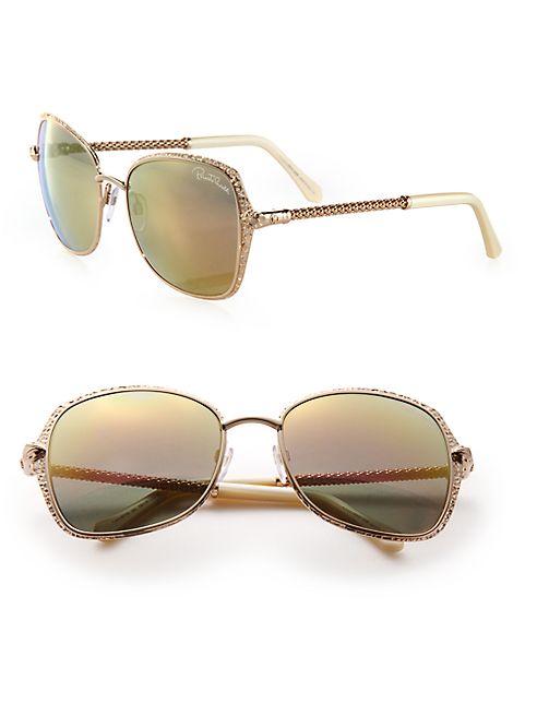 Roberto Cavalli - 58MM Metal Oversized Square Sunglasses