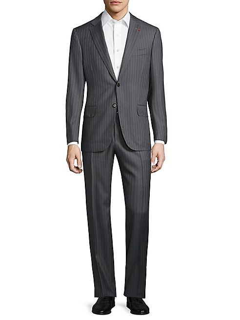 ISAIA - Regular-Fit Wide Stripe Wool Suit