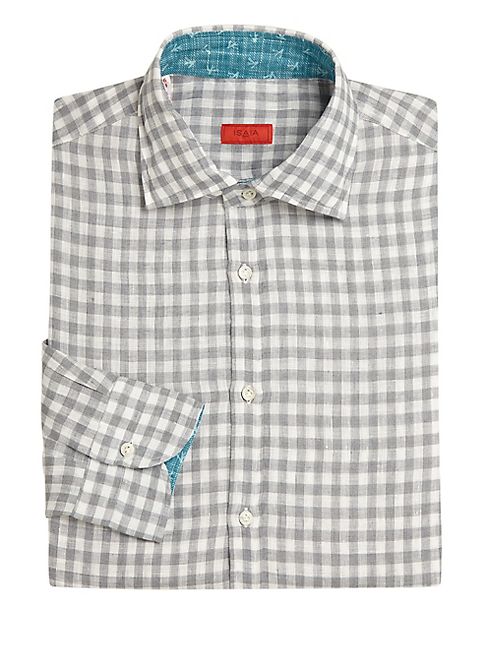 ISAIA - Regular-Fit Gingham Dress Shirt