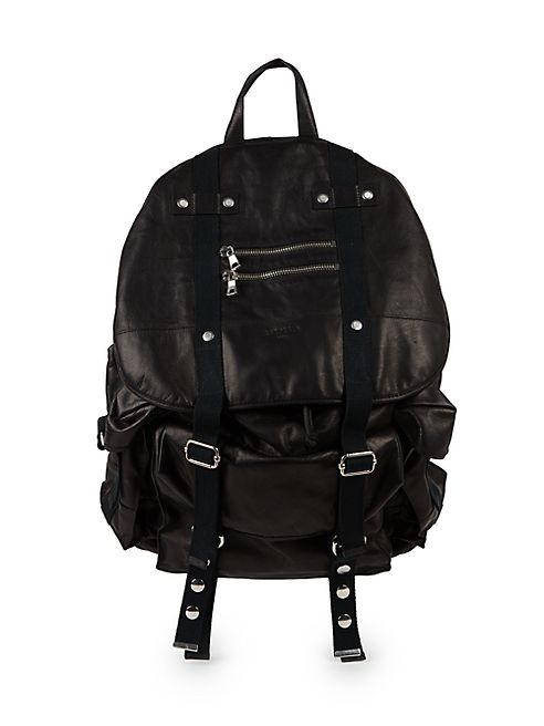 Balmain - Leather Satchel Backpack