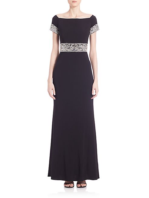 Basix Black Label - Beaded Off-Shoulder Gown