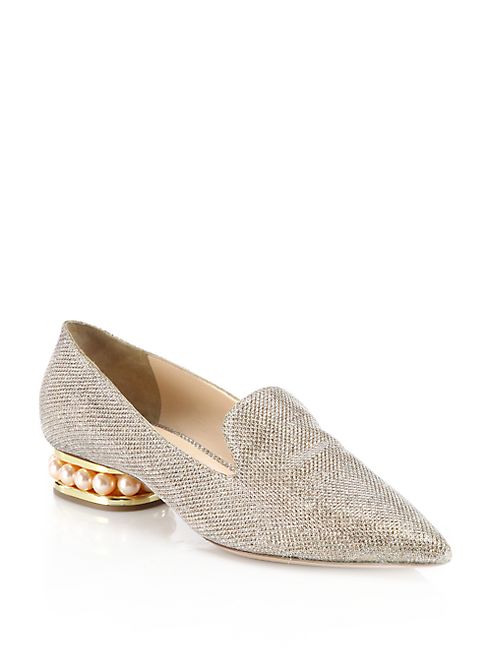 Nicholas Kirkwood - Casati Pearly Heel Lurex Loafers