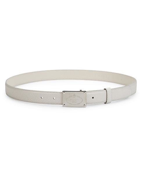 Prada - Saffiano Logo Plaque Belt