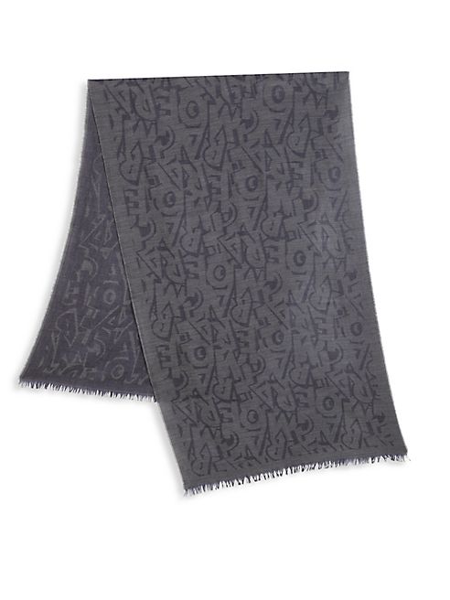 Salvatore Ferragamo - Frayed Lettering Scarf