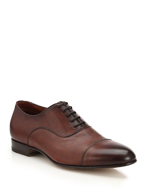 Santoni - Hand-Antiqued Lace Up Shoes