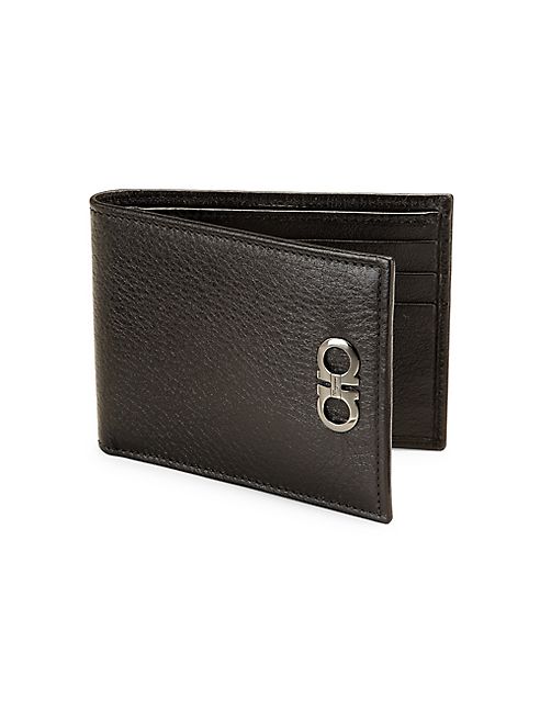 Salvatore Ferragamo - Gancio Two Textured Leather Bifold Wallet