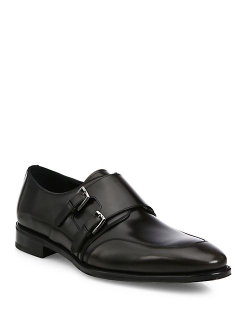 Salvatore Ferragamo - Marcelo Monk Strap Leather Shoes