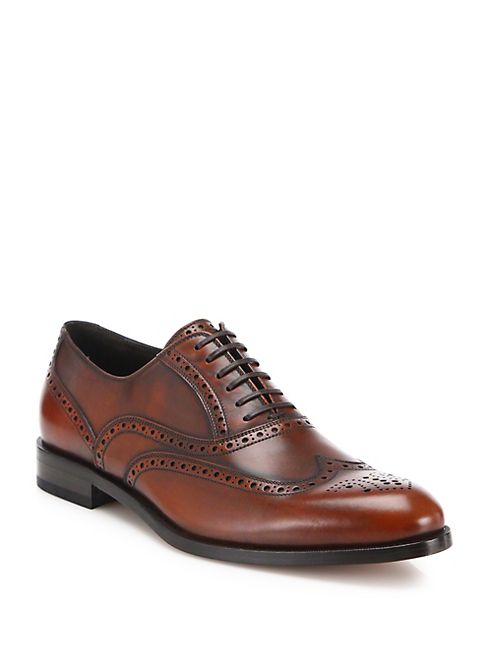 Salvatore Ferragamo - Gerard Wingtip Brogue   Leather Dress Shoes