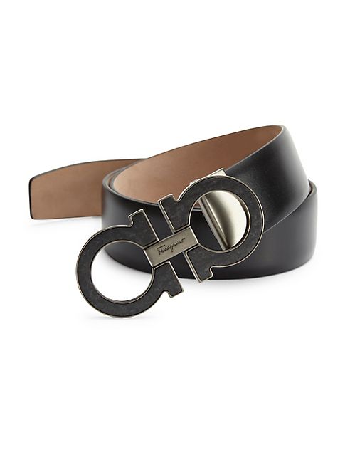 Salvatore Ferragamo - Double Gancini Leather Belt