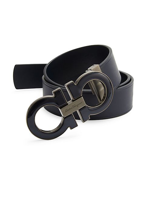 Salvatore Ferragamo - Double Gancini Buckle Leather Belt