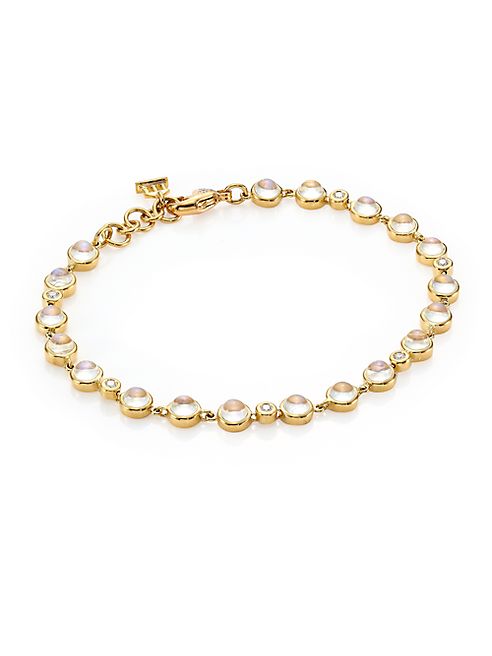 Temple St. Clair - Single Round Diamond, Moonstone & 18K Yellow Gold Bracelet