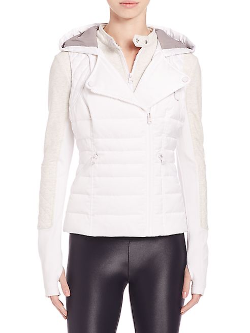 Blanc Noir - 3-In-1 Packable Satin Moto Jacket