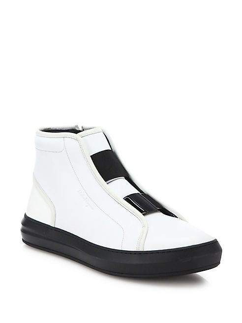 Salvatore Ferragamo - Ground Hightop   Leather Sneakers