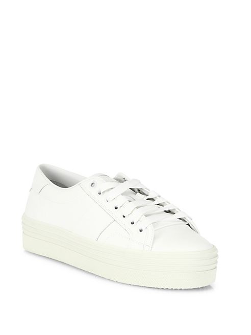 Saint Laurent - Court Classic Leather Double-Sole Sneakers