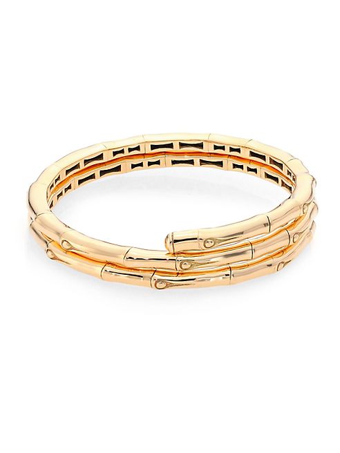 John Hardy - Bamboo 18K Yellow Gold Double Coil Bracelet