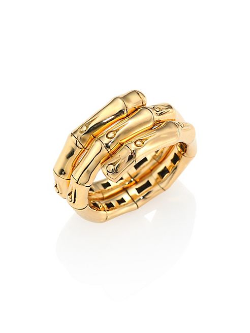 John Hardy - Bamboo 18K Yellow Gold Double Coil Ring