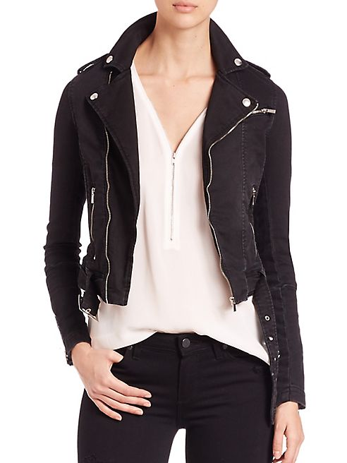 The Kooples - Cropped Moto Jacket