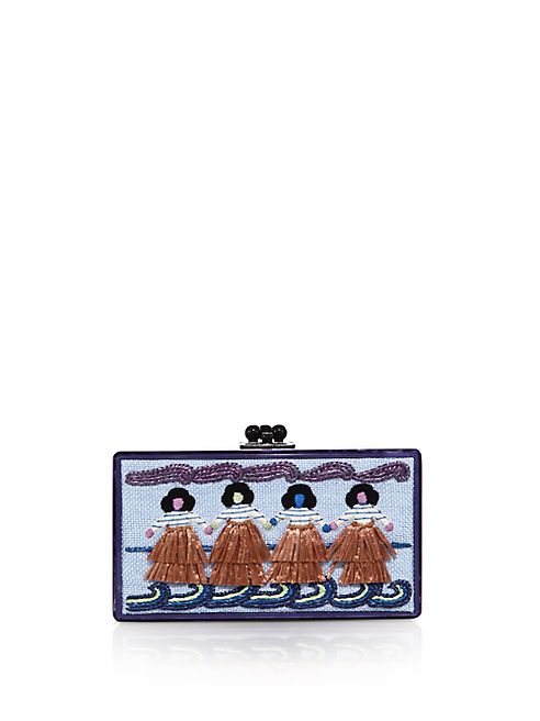 Edie Parker - Jean Luau Acrylic & Raffia Clutch