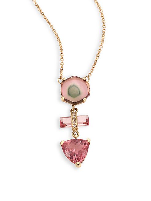 Jacquie Aiche - 14K Yellow Gold Pink Tourmaline Necklace