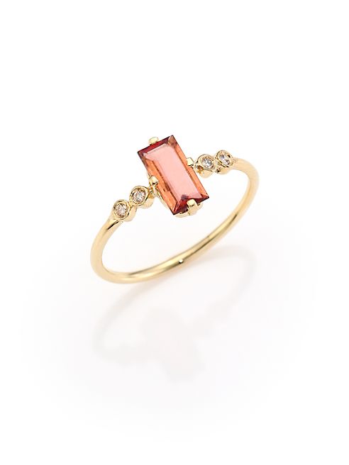 Jacquie Aiche - Diamond, Pink Tourmaline & 14K Yellow Gold Ring