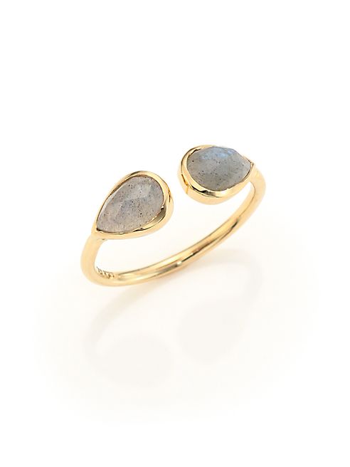 Jacquie Aiche - Double Teardrop Labradorite & 14K Yellow Gold Ring