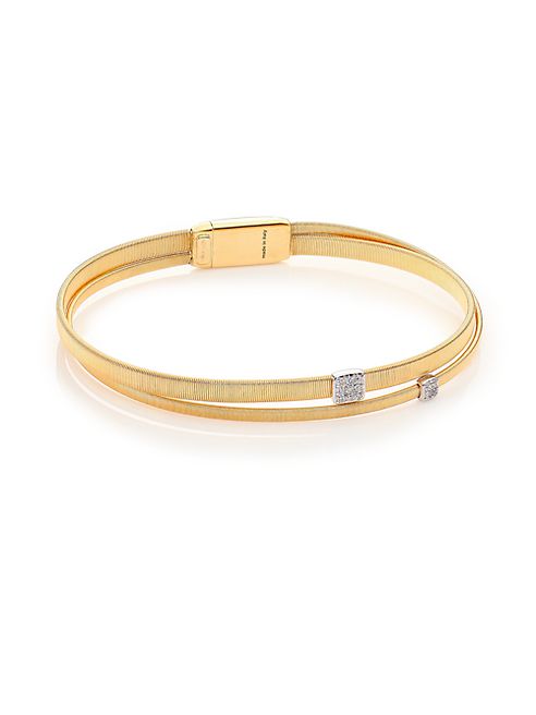 Marco Bicego - Masai Diamond, 18K Yellow Gold & 18K White Gold Two-Row Bracelet