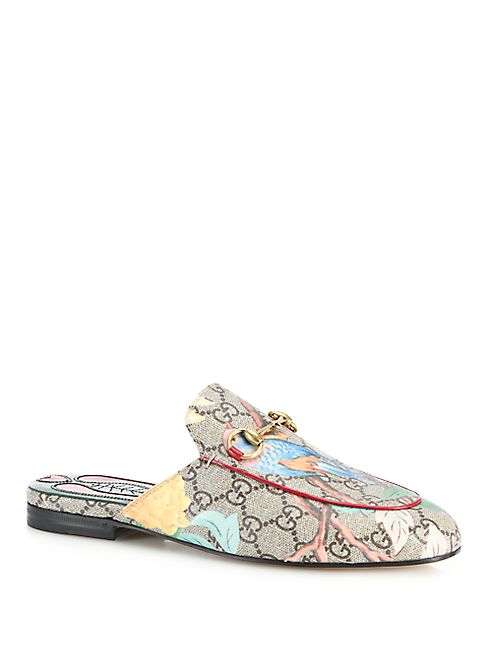 Gucci - Princetown GG Supreme Tian-Print Leather Loafer Slides