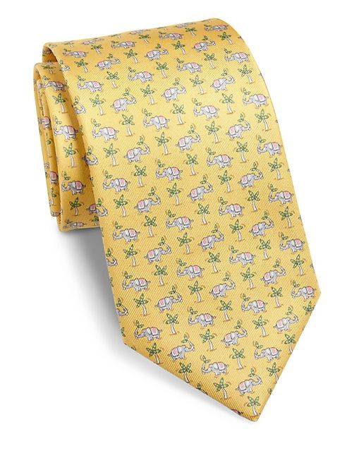 Salvatore Ferragamo - Elephant Printed Silk Tie