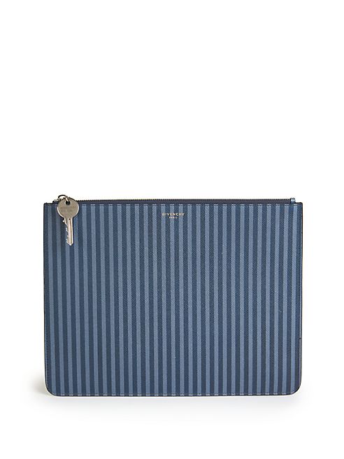 Givenchy - SLG Striped Leather Zip Pouch