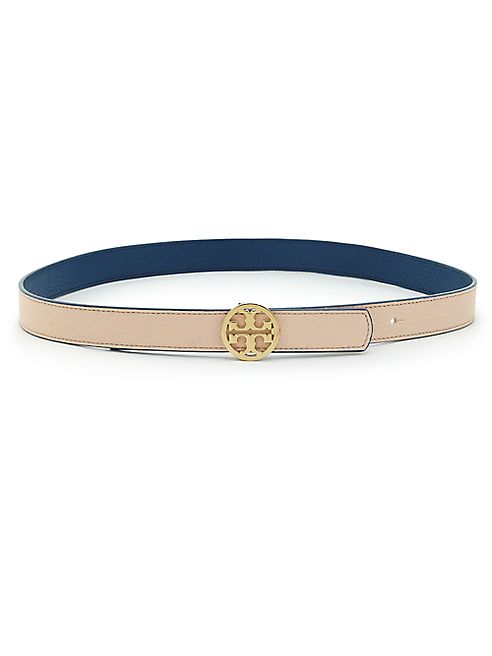 Tory Burch - Robinson Reversible Leather Logo Belt