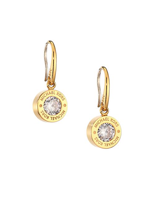 Michael Kors - Brilliance Logo Drop Earrings/Goldtone