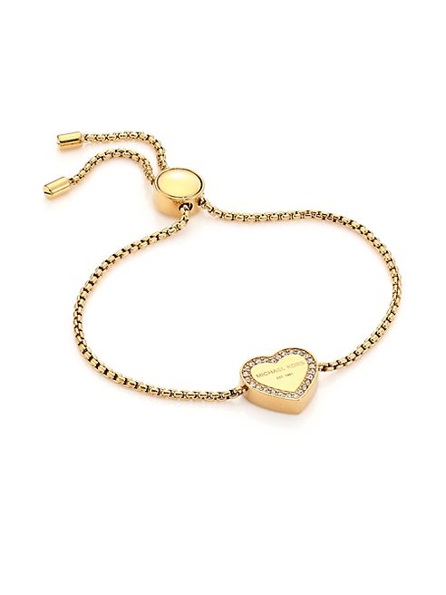 Michael Kors - Heritage Pavé Heart Slide Bracelet/Goldtone