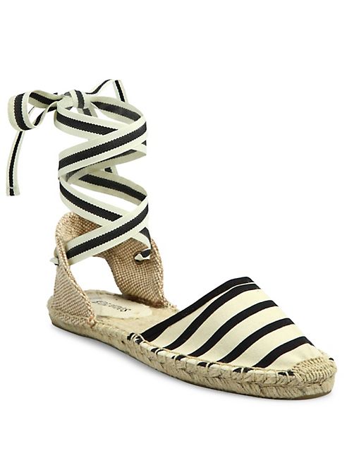 Soludos - Classic Striped Ankle-Wrap Espadrilles