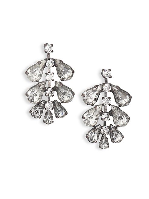 Erickson Beamon - Frequent Flyer Crystal Leaf Earrings