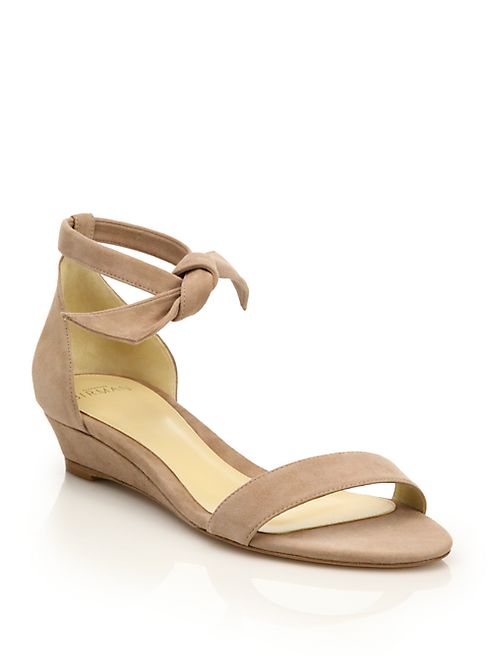 Alexandre Birman - Clarita Suede Ankle-Tie Demi-Wedge Sandals