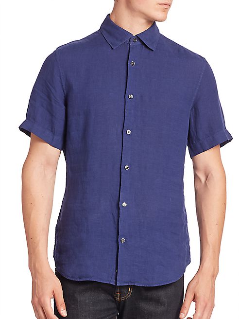 Z Zegna - Short Sleeve Linen Shirt